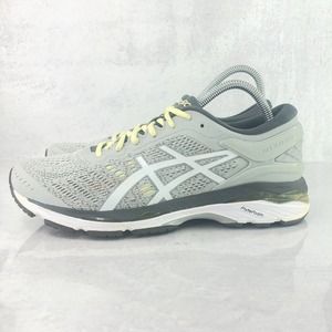 Asics Gel Kayano 24 Women's 10 Running Shoes Gray Yellow Sneakers Athletic